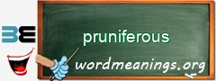 WordMeaning blackboard for pruniferous